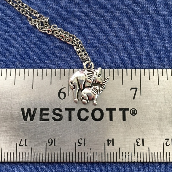 Mom with Baby Elephant Charm Necklace Tibetan Silver Stainless Steel 4for$20 - Picture 4 of 6